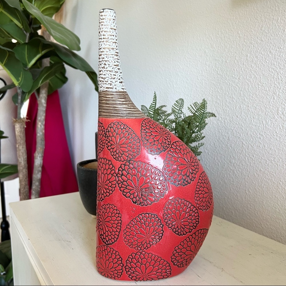 Boho Ceramic Odd Shape Floral Vase